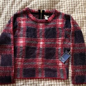 Forever 21 Red and Black Plaid Sweater